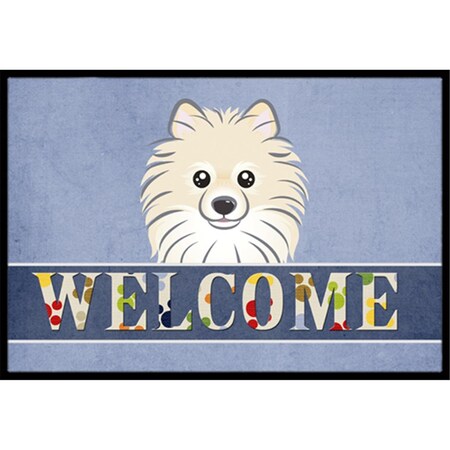 Carolines Treasures Pomeranian Welcome Indoor and Outdoor Mat- 18 x 27 in. BB1393MAT